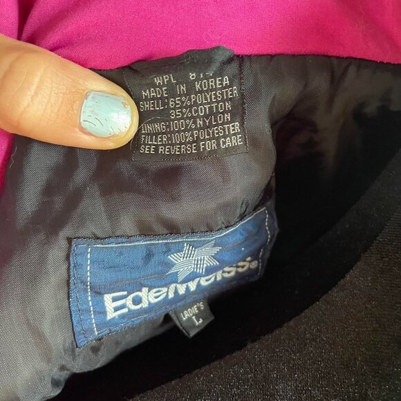 Vintage 80s Edelweiss Ski Jacket • Colorblock Teal Magenta Black • Retro Winter - Picture 3 of 8